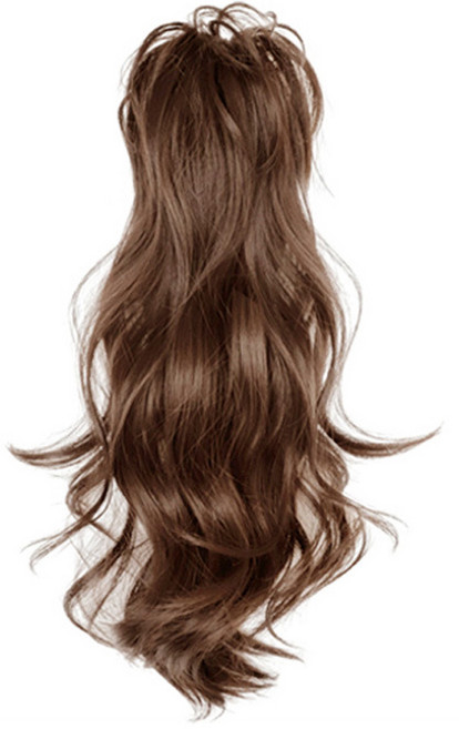 백송 아우라 소프트 볼륨 웨이브 헤어 클립 부드러운 펌가발 집게형 우아한 페미닌한 유니크, 1개, 라이트브라운