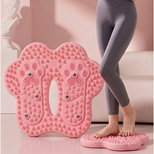 컴포트피크 에어스텝퍼 발지압 밸런스 하체운동 홈트 운동기구, 핑크