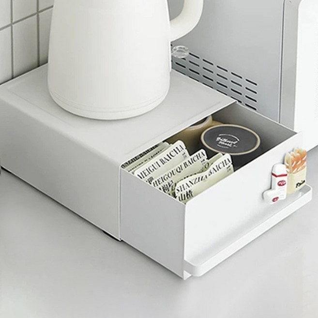 잇어스홈 화이트 철제 슬라이드 수납함, 1개