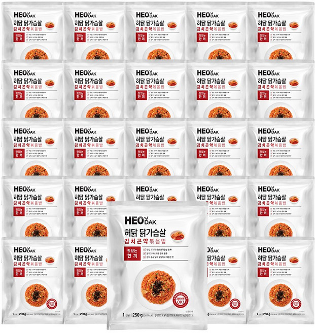 허닭 닭가슴살 김치곤약볶음밥, 250g, 20개
