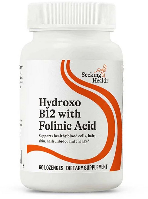 시킹 헬스 하이드록소 B12 + 폴리닉산 로젠지 메틸프리 B12 & 활성 엽산 메틸화 지원, 2개, 60정