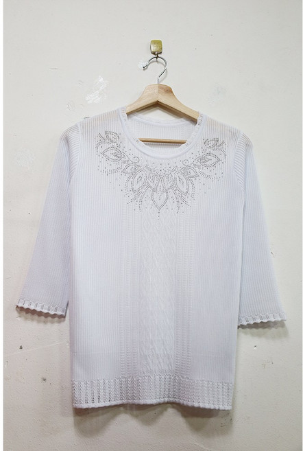 형제상회 할머니티 할머니옷 여름 7부 니트 라운드 국산 엄마옷 0041SS05