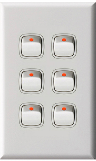 르그랑 엑셀 화이트 6구 스위치 + 국내전용피스, 1개