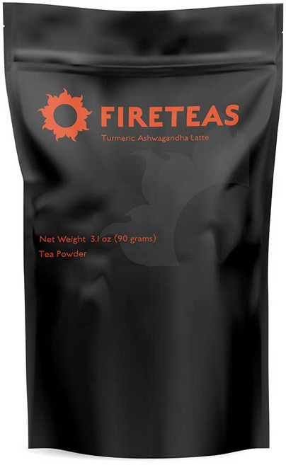 FIRE TEAS 유기농 마시멜로 뿌리 및 생강 허브티 사프란 감초 포함 - 통증 붓기 문제 지원 점막 호흡기 시스템 폐 클렌징, 4 Ashwagandha Latte