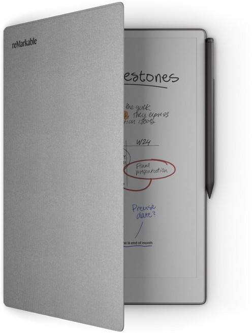reMarkable Paper Pro 전자책 리더기 컬러 잉크 디스플레이 11.8인치 전자노트, 그레이 커버
