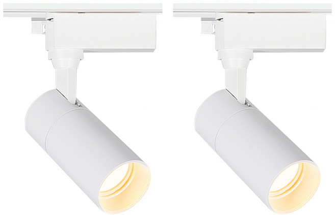 라인조명 LED 에코 원통 COB 일체형 레일조명 화이트바디, 2. 전구(노란빛) 10w, 2개