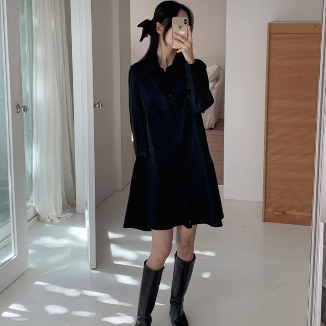 D117-3 헤리블 빅사이즈여성의류 봄가을 셔츠 원피스 44-110