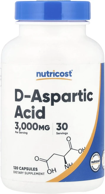 Nutricost d-아스파르트산 3000mg 캡슐 120정(캡슐 1정당 750mg), Nutricostd아스파르트산3000mg캡슐120정캡슐, 1개 - 쿠팡