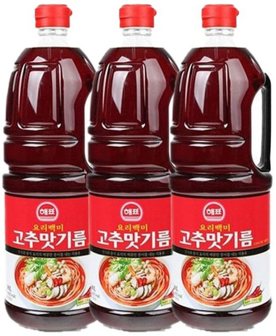 해표 요리백미 고추맛기름, 1.8L, 3개