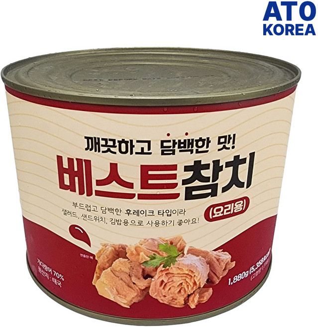[더 부드러운 후레이크타입] 참치 대용량 가다랑어 76%, 1.88kg, 6개