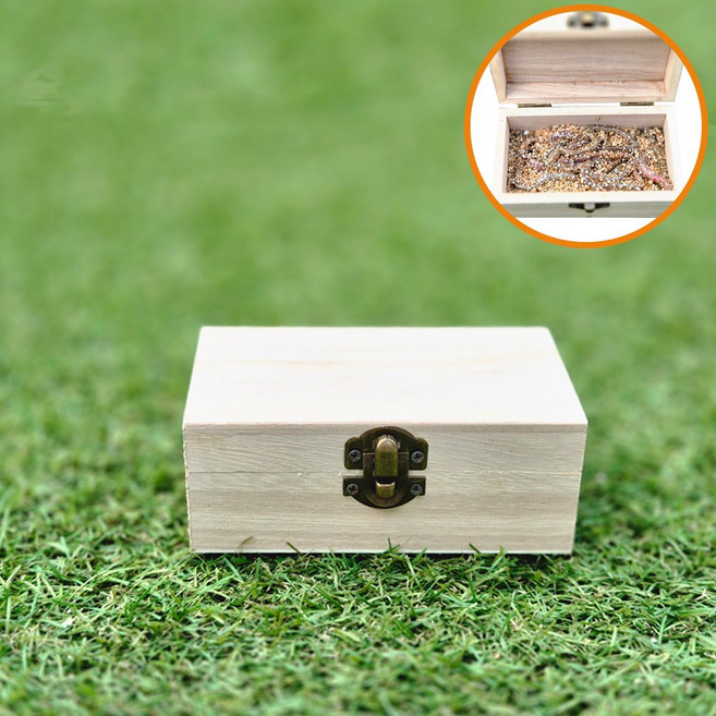 마켓피아 오동나무 낚시 미끼통 지렁이통, 1개, 나무미끼통