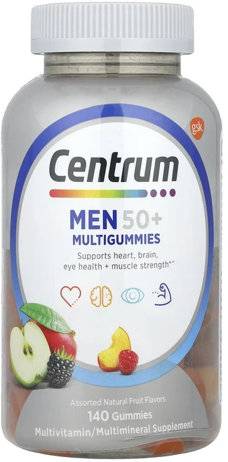 단백질 비타민 철분 마그내슘 칼슘 Centrum 50세 이상 남성 멀티구미젤리 천연 과일 혼합 구미젤리 140개 고루고루섭취해주세요, Centrum50세이상남성멀티구미젤리천연과일혼합구미젤리 - 쿠팡