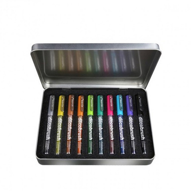 메탈릭 데코브러쉬 10색 전문가용 미술 마커, 1개, 1정