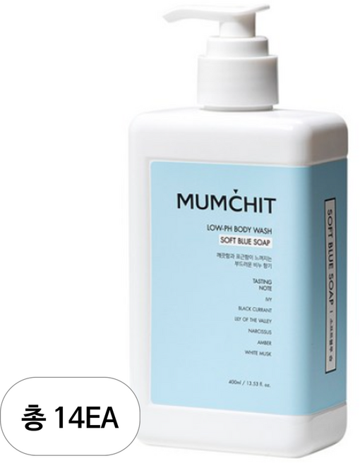 멈칫 약산성 바디워시 소프트 블루솝, 400ml, 14개