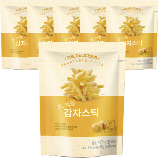오 리얼 감자스틱 국내산 포테이토칩, 6개, 45g
