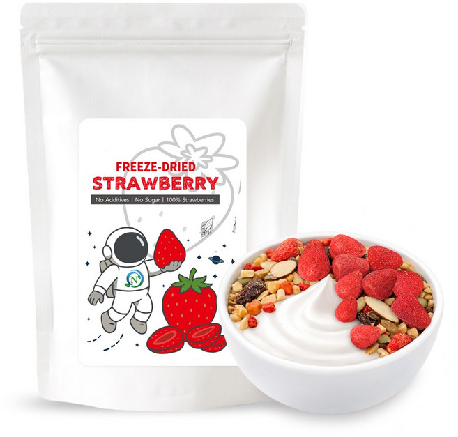 뿌려먹는 요거트&시리얼 토핑용 딸기홀, 3개, 10g