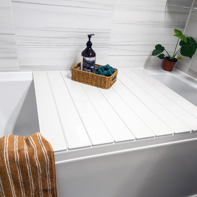 라온 국산 접이식 욕조덮개 와이드형 75X116.5, 1개, 화이트(양면)