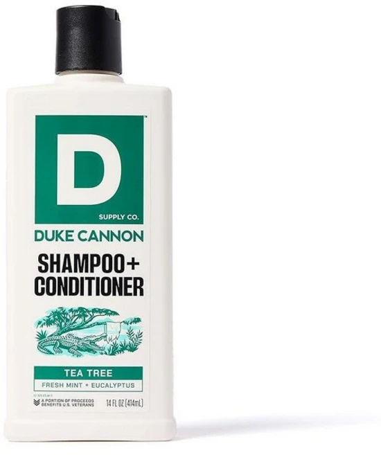 Duke Cannon Tropic Drift 2-in-1 남성용 헤어 워시 - 신선한 헤어 및 두피 - 샴푸 및 컨디셔너 414ml(14온스) 하이드레이팅 포뮬러, 티트리, 14 액량온스 (1개) - 쿠팡