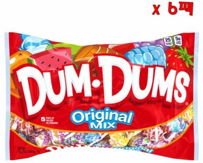 Dum Dums 덤 덤스 오리지널 믹스 어소티드 롤리팝 295g 6개