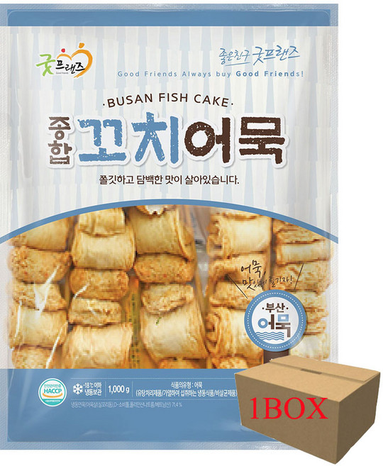 굿프랜즈 종합꼬치어묵1BOX 1kgX12개, 12개, 1kg
