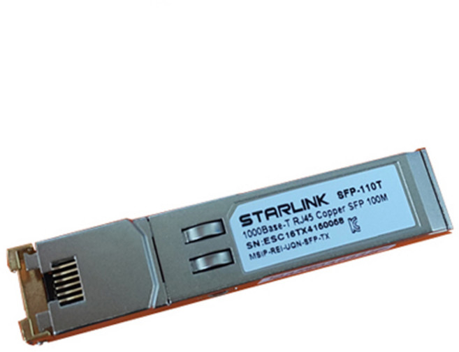 1Gb전용 Copper RJ45 지빅 시스코 및 기타 OEM호환 SFP포트를 RJ45포트로 변환 스타링크 SFP-110T SFP, 1개