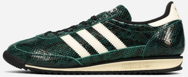 아디다스 오리지널 SL 72 OG 남녀 공용 스니커즈 운동화 스네이크 프린트 그린 블랙 JS3982