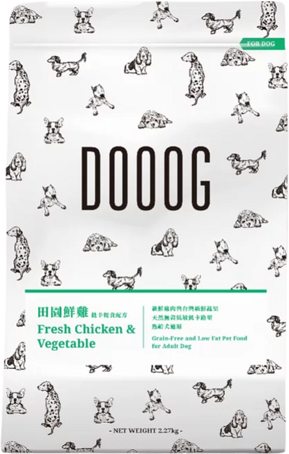 DOOOG 田園鮮雞 無穀狗飼料, 2.27kg, 1個