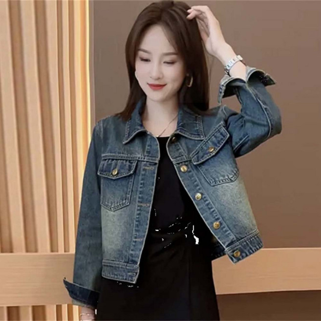 TKX 여성 데님 자켓 캐주얼 봄 가을 간절기용 루즈핏 간편 단추 점퍼 편안한