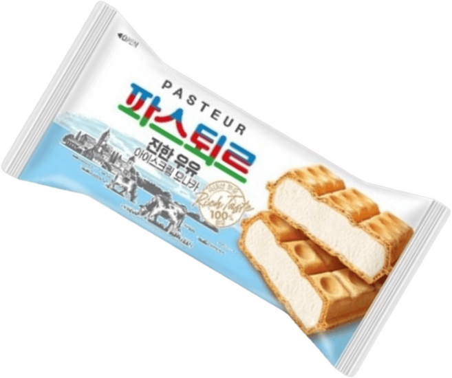 [Best달콤아이스 드라이아이스포장] 파스퇴르 진한우유 모나카 밀크샌드아이스크림, 24개, 140ml