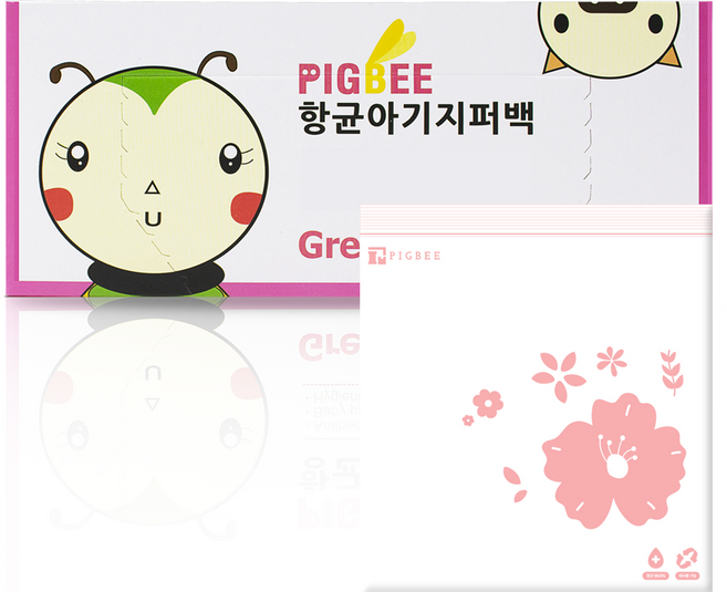 피그비 아기 지퍼백 대용량 Medium 50매, 1개