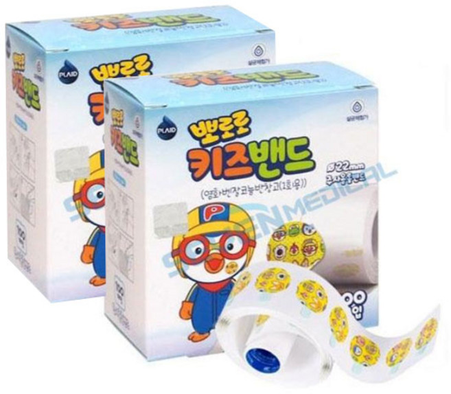 중외 뽀로로 밴드 주사용 원형 100매입, 100개입, 2개