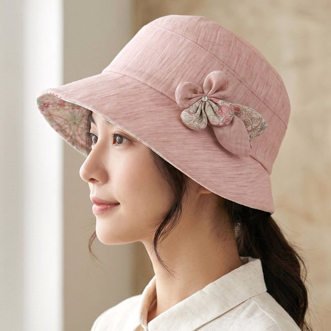 데일리비 여성 봄 여름 모자 예쁜 플라워 슬러브 벙거지 버킷햇 햇빛차단 중년 여성