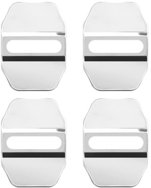 자동차 버클 도어 잠금 커버 메르세데스 벤츠 AMG W203 W108 W126 용 로트당 4 개, 02 silver