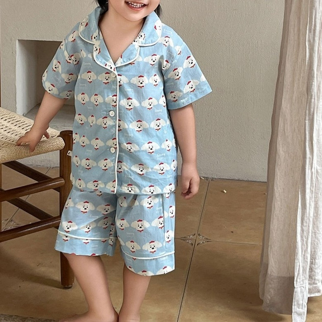 구빠방 아동 반팔 잠옷 파자마 홈웨어 투피스