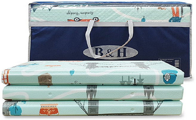 유럽캠핑매트(200/240)+부직포가방 특대형 텐트매트 층간소음매트 돗자리 캐릭터 쿠션매트 놀이방매트, 민트