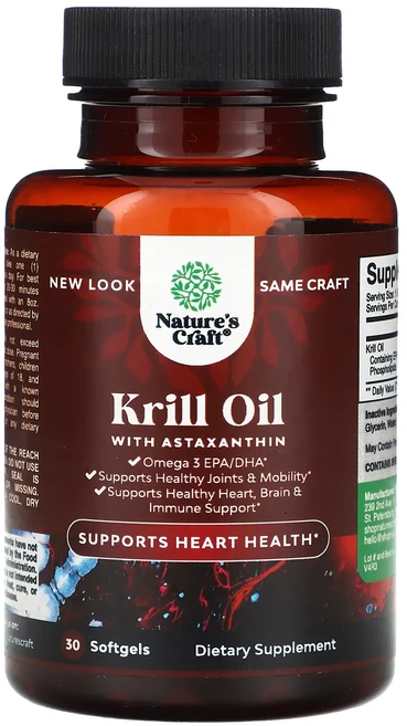 새해 첫좋은선물 Nature's Craft 아스타잔틴 함유 크릴 오일 소프트젤 30정 제대로 할인합니다, NaturesCraft아스타잔틴함유크릴오일소프트젤30정 - 쿠팡