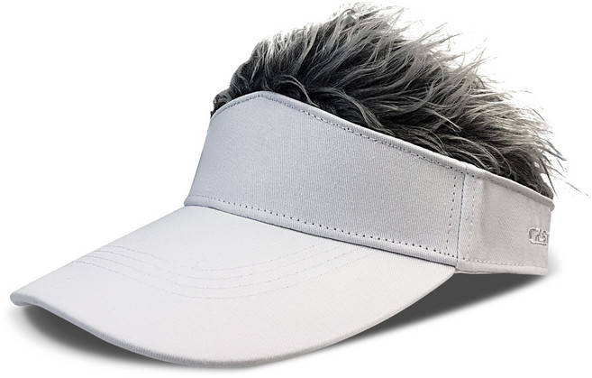 CRESTGOLF 골프모자 썬캡 탈부착 가발 모자 55-60cm, 화이트+블랙, 1개