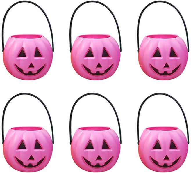 할로윈 호박바구니 소형 6개입, 6개, 핑크