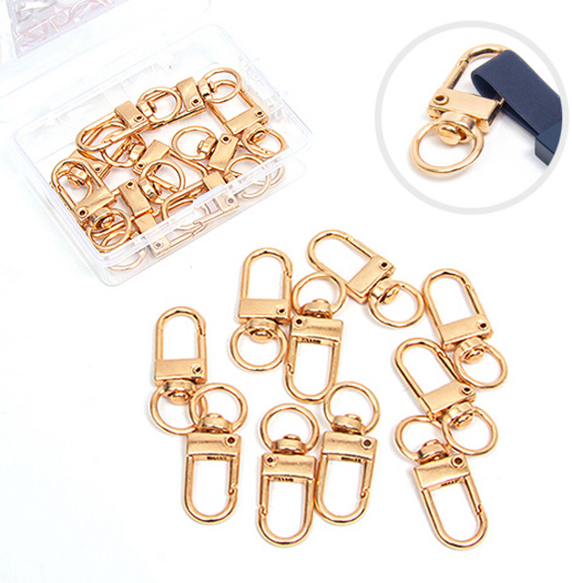 ZIO-BIZ D고리 세트 20pcs 골드 / 키링재료 키링만들기 D링 D고리 개고리 키링고리 비즈재료 비즈공예재료 악세사리부자재 열쇠고리부자재 비즈부자재, 1개