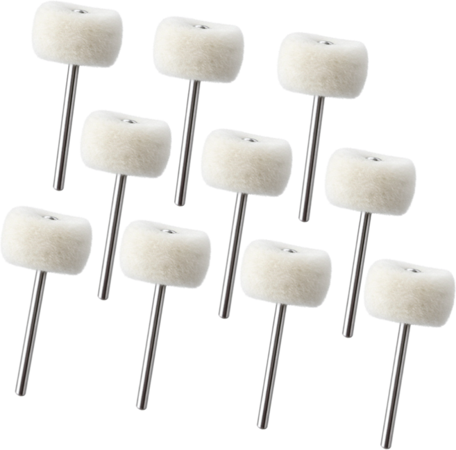 3mm 양모 폴리싱 휠 세트 원형 샹크 그라인더 로터리툴 금속 광택 버핑휠, 10개