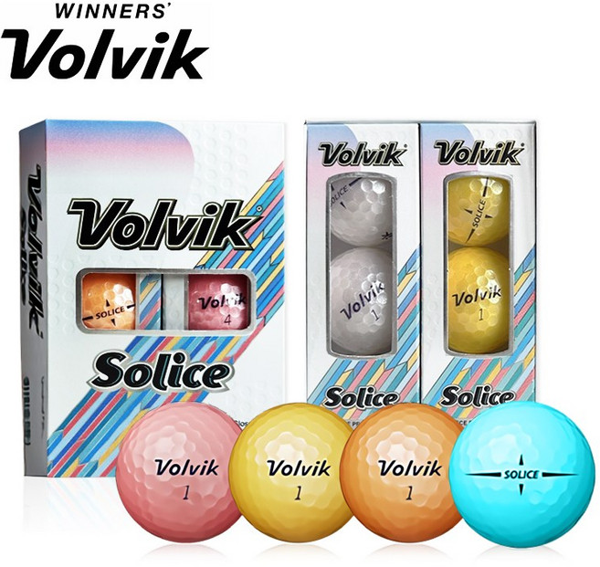 볼빅 골프공 솔리체 메탈코팅 펄 고반발 3피스 하프더즌, 핑크, 6개입, 1개