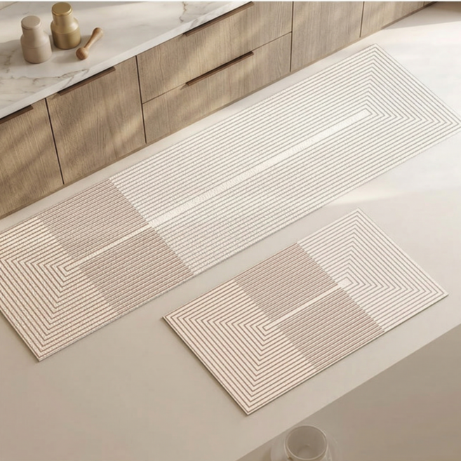 프리미엄 규조토 매트 주방+화장실 2종세트 세탁가능한 규조토, 1세트, 스퀘어 라인