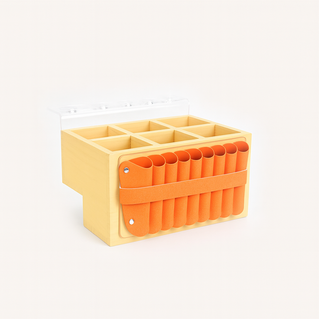 가위정리함 미용 전문가용 고급 가위 수납 트레이박스 와이드새미 (8컬러) + 사은품 이글핀셋1개, 1개, 오렌지