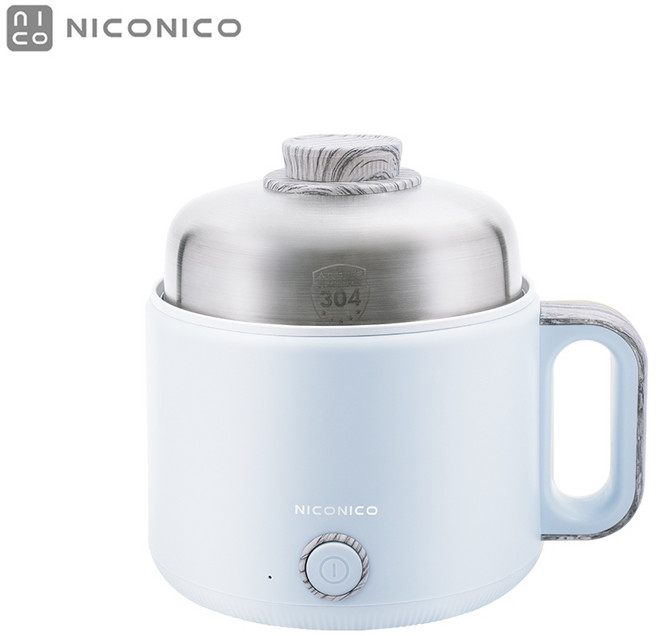 NICONICO 陶瓷料理鍋 NI-GP2412 1.6L 多功能電火鍋, 水色藍, 1個