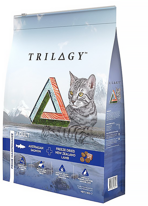 TRILOGY 奇境 無穀貓糧, 5000g, 1包, 澳洲鮭魚 + 紐西蘭羊肺凍乾