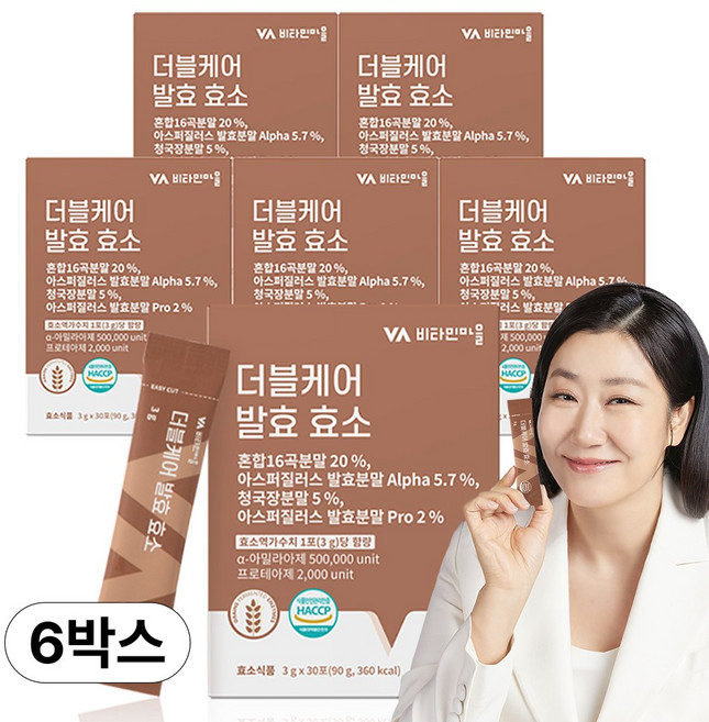 비타민마을 더블케어 발효 효소 30p, 90g, 6개