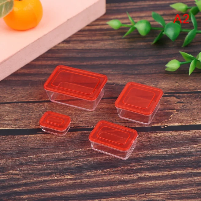 4pcs 1/12 인형 집 미니 신선한 유지 상자 도시락 상자 모델 주방 식기 장식, 03 A2, 1개