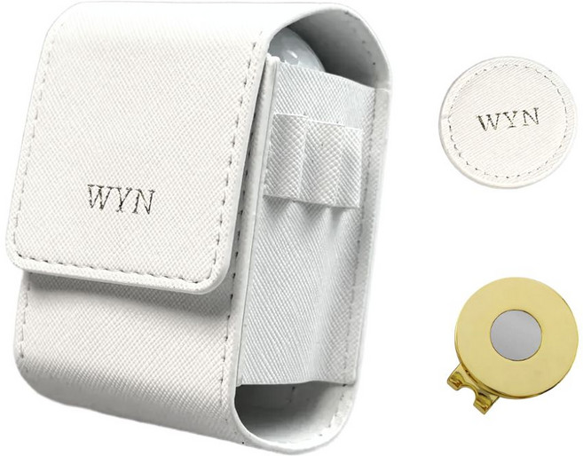 윈스튜디오 골프공 주머니 골프볼 파우치 케이스 가방 2구, 화이트(골드), 1개