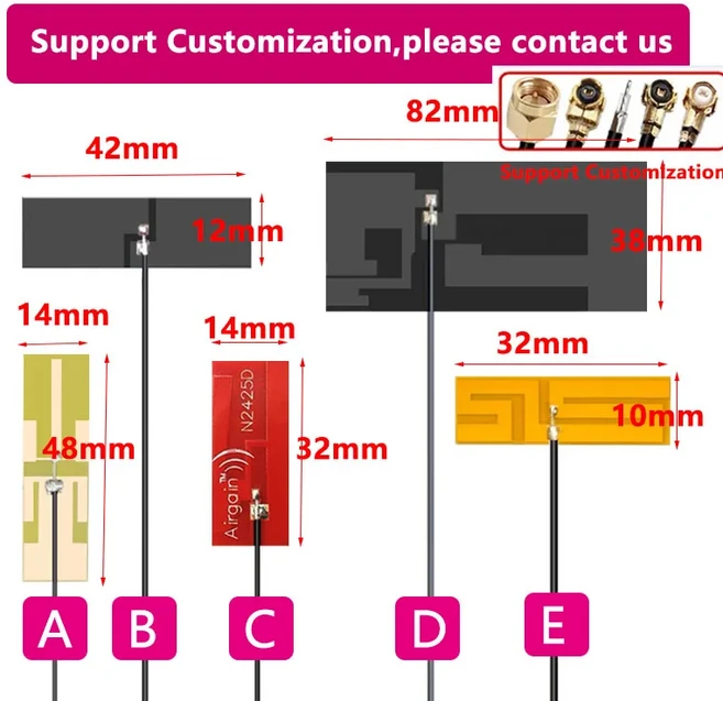 10PCS 2.4 5.8G 듀얼 밴드 유연한 내부 고 이득 10dbi 안테나, 01 Support Customized