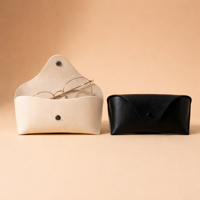 올트레 가죽 선글라스 안경 케이스 고급 휴대용 안경집, 1개, 베이지